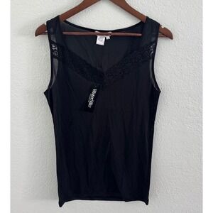Vintage WinterSilks Women's 100% Silk Lacy Black Camisole XL NWT Whimsygoth